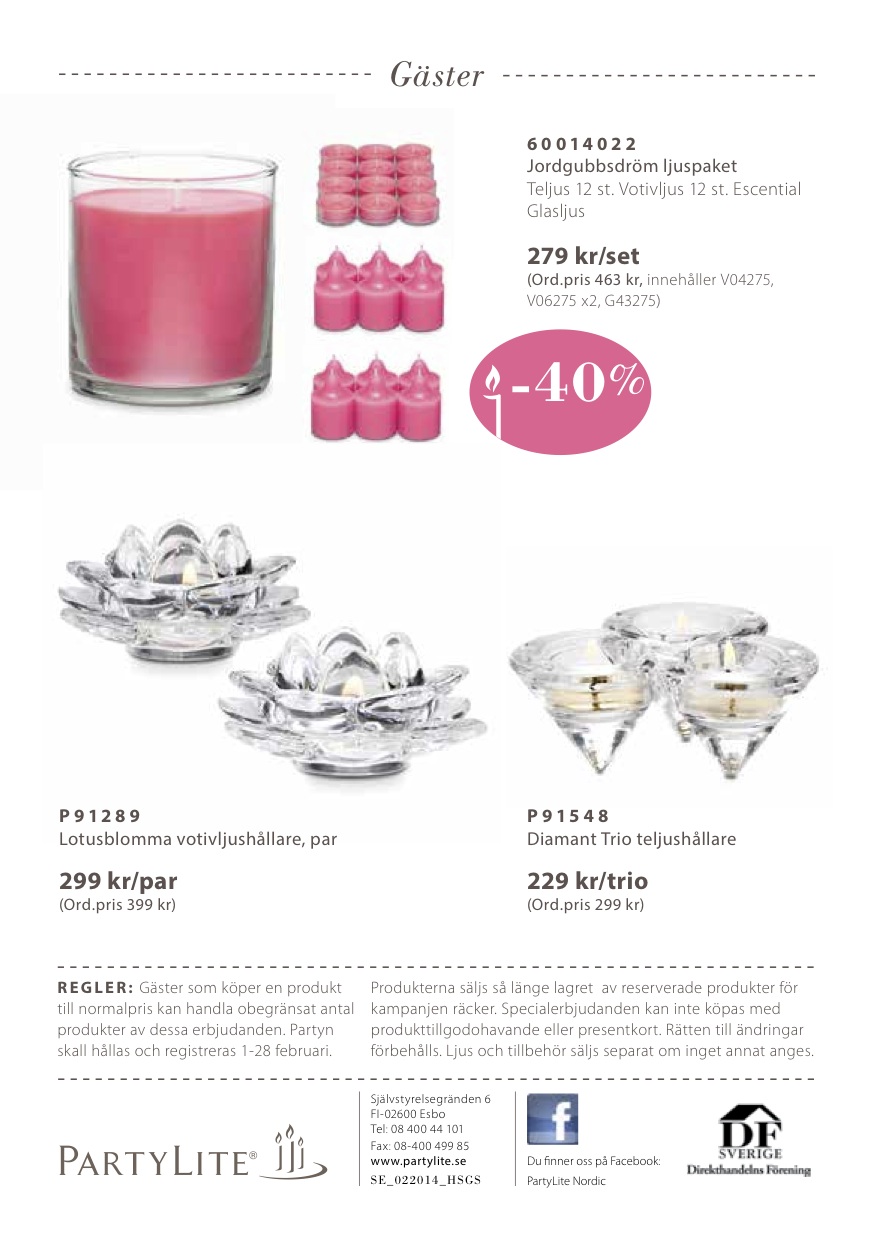 PartyLite erbjudande februari 2014